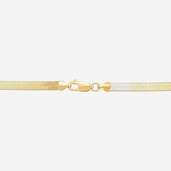 Bonded Brilliance Womens 14K Gold Bonded With Sterling Silver 18 Inch Herringbone Chain Necklace