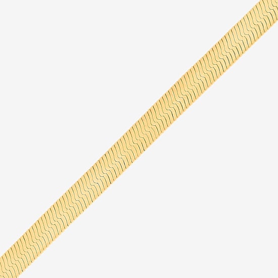Bonded Brilliance Womens 14K Gold Bonded With Sterling Silver 7.5 Inch Solid Herringbone Chain Bracelet