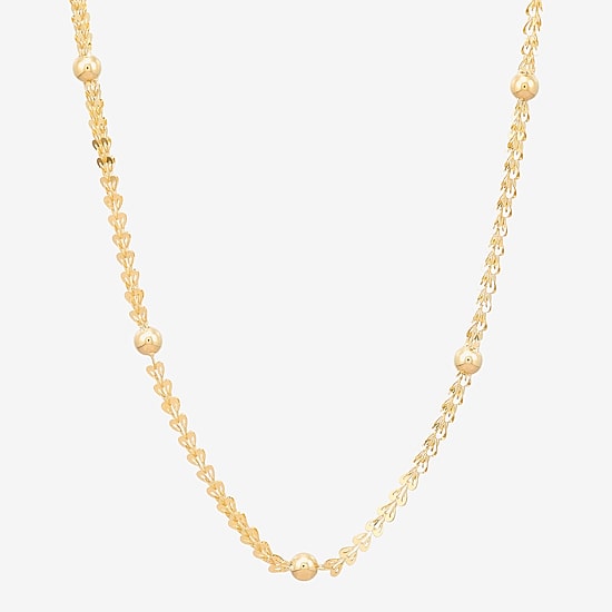 Womens 10K Gold 16 Inch Link Chain Necklace