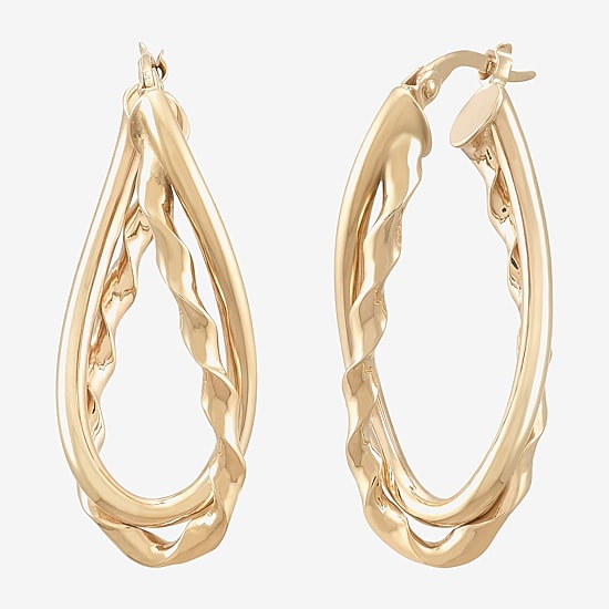 Made in Italy Womens 14K Gold 30mm Hoop Earrings