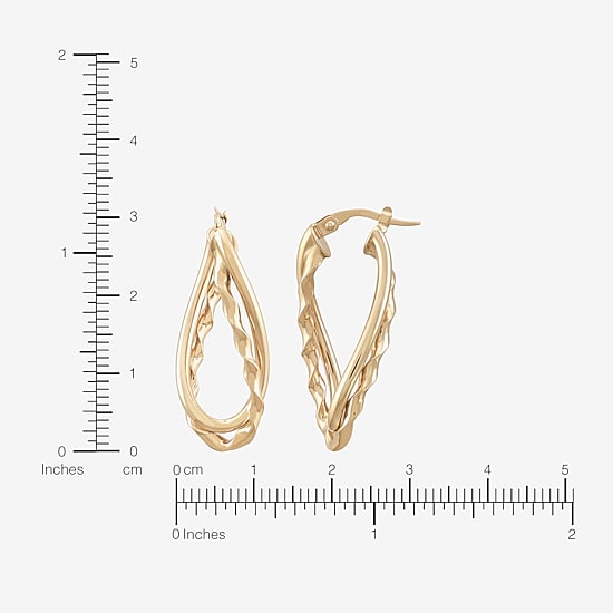 Made in Italy Womens 14K Gold 30mm Hoop Earrings