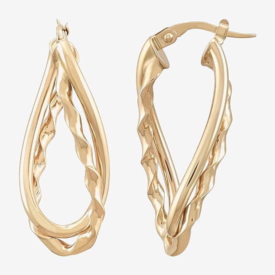 Made in Italy Womens 14K Gold 30mm Hoop Earrings