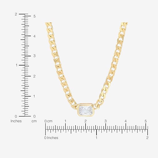 Silver Addiction Womens 14K Gold Over Silver 18 Inch Curb Chain Necklace