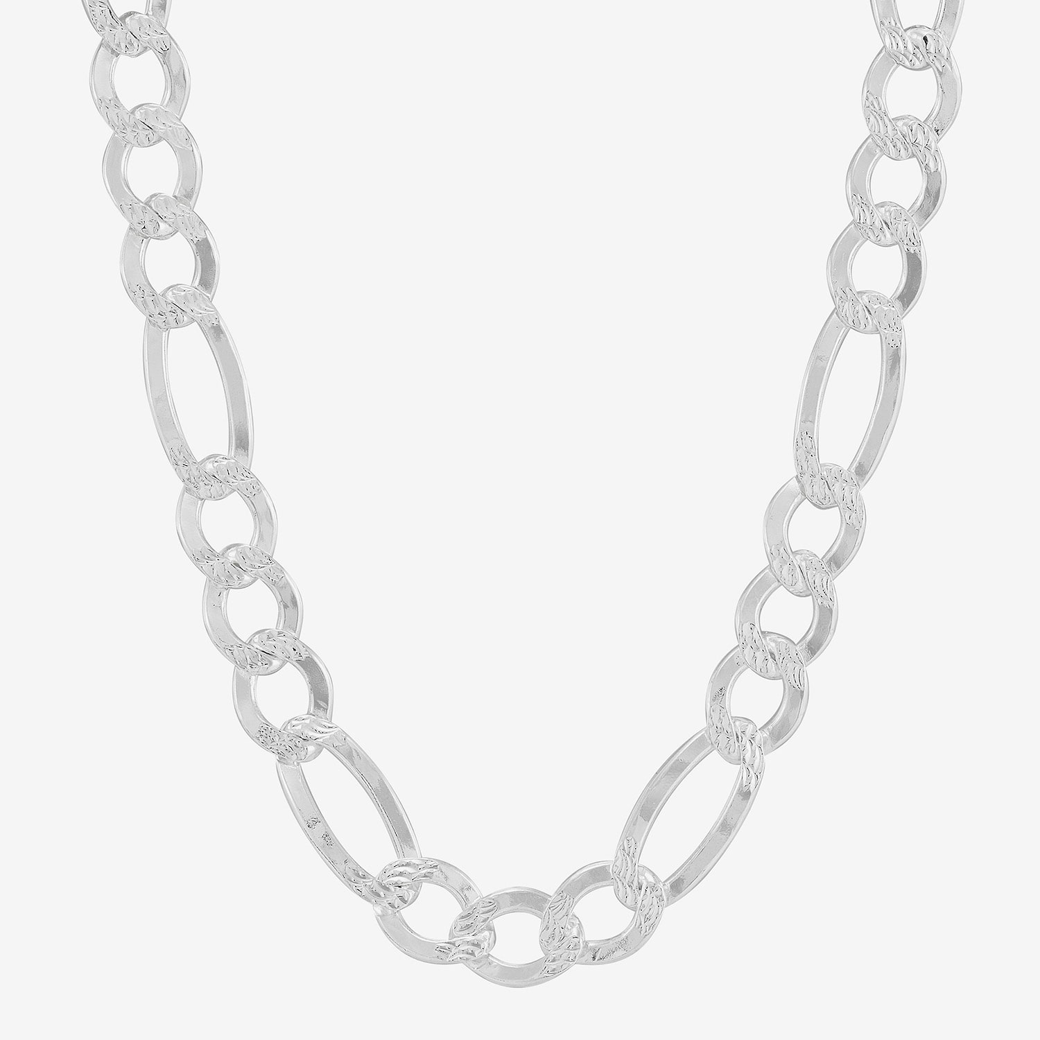 Mens Sterling Silver 24 Inch Figaro Chain Necklace