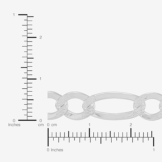 Mens Sterling Silver 24 Inch Figaro Chain Necklace