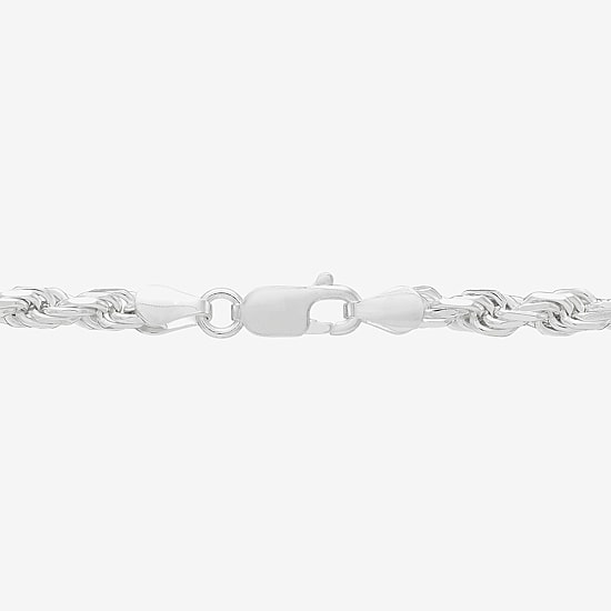 Made in Italy Womens Sterling Silver 8 1/2 Inch Solid Rope Chain Bracelet