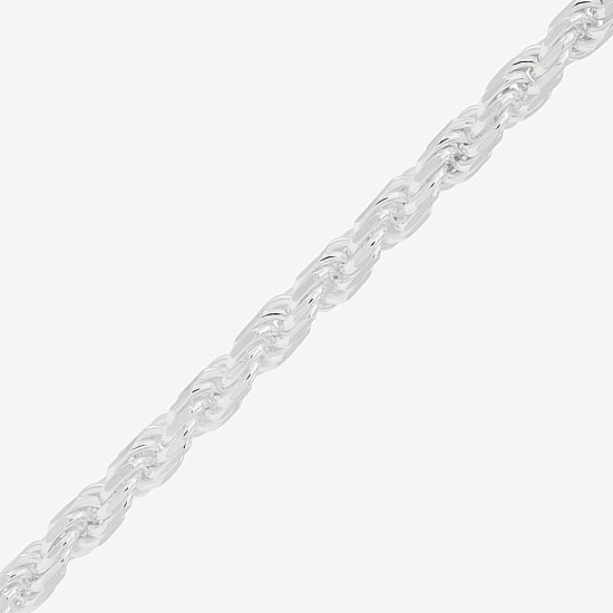 Made in Italy Womens Sterling Silver 8 1/2 Inch Solid Rope Chain Bracelet