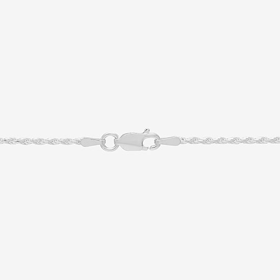 Made in Italy Womens Sterling Silver 16 Inch Rope Chain Necklace