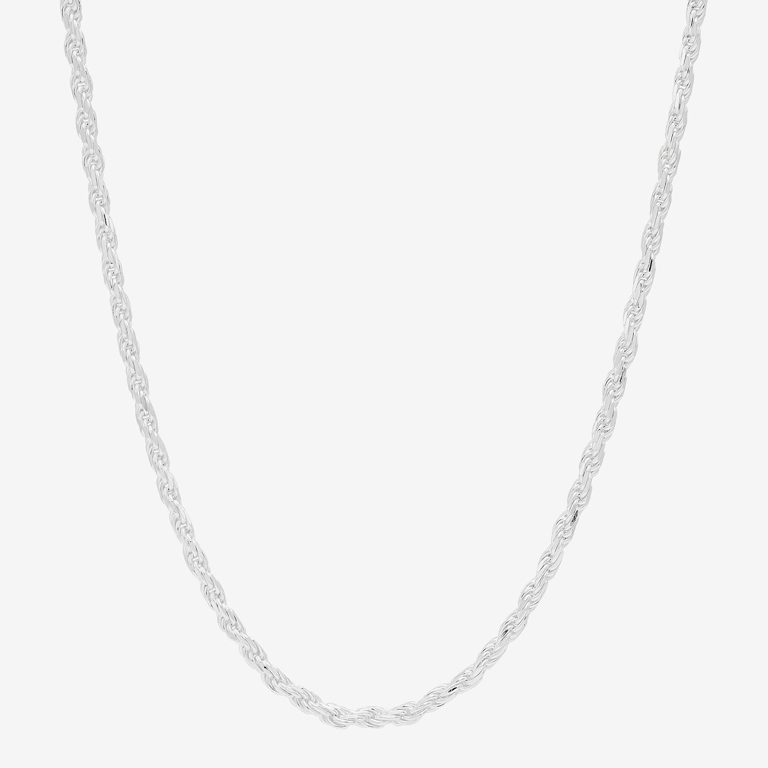Made in Italy Womens Sterling Silver Inch Rope Chain Necklace