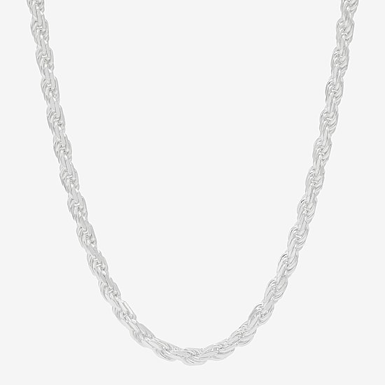 Made in Italy Womens Sterling Silver 20 Inch Rope Chain Necklace