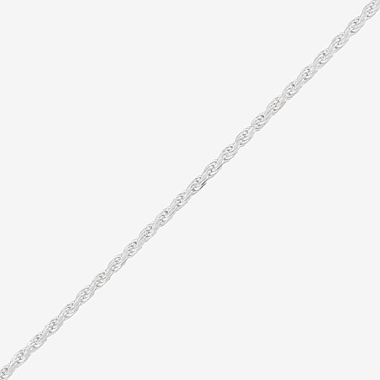 Made in Italy Womens Sterling Silver 7.5 Inch Solid Rope Chain Bracelet