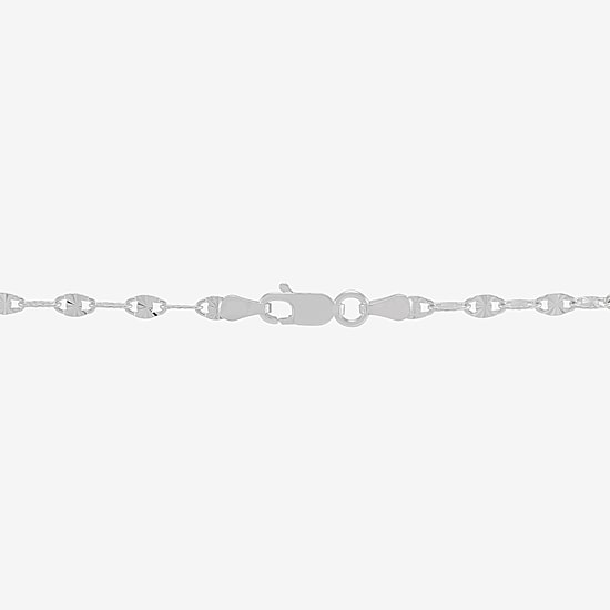 Made in Italy Womens Sterling Silver 7.5 Inch Solid Fashion Chain Bracelet
