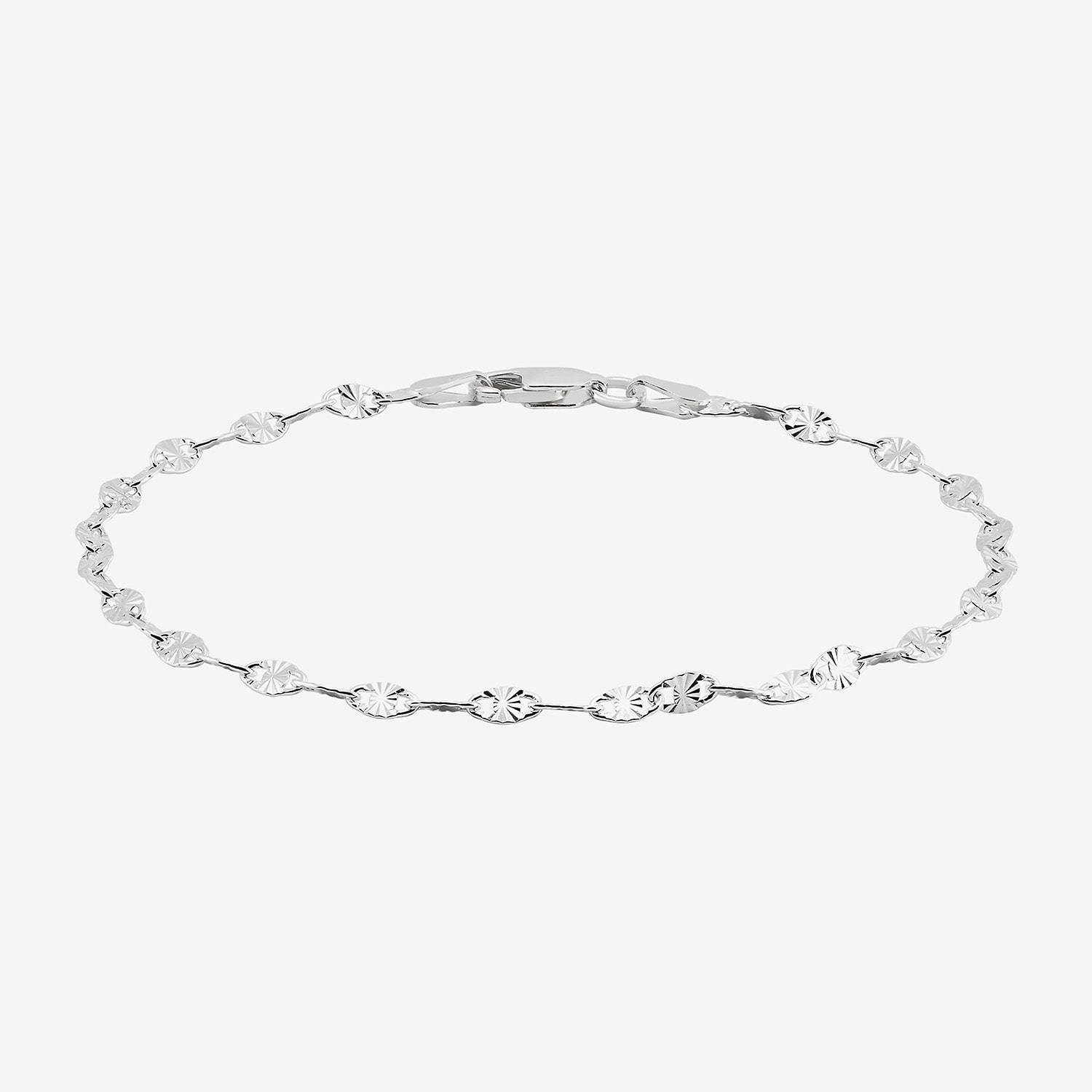 Made in Italy Womens Sterling Silver / Inch Solid Fashion Chain Bracelet