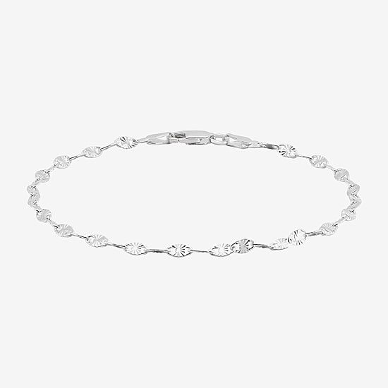 Made in Italy Womens Sterling Silver 7.5 Inch Solid Fashion Chain Bracelet