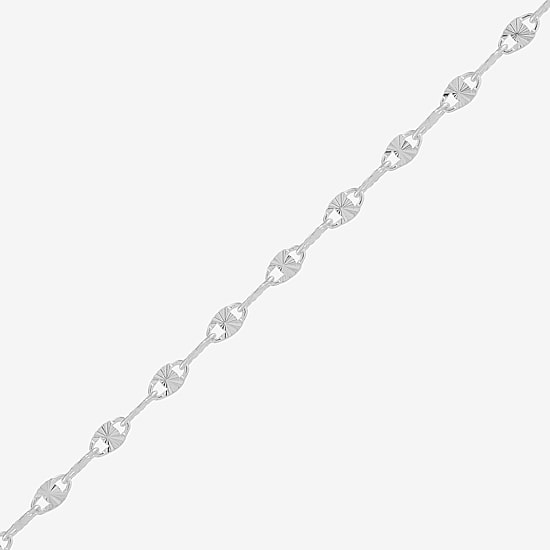 Made in Italy Womens Sterling Silver 7.5 Inch Solid Fashion Chain Bracelet