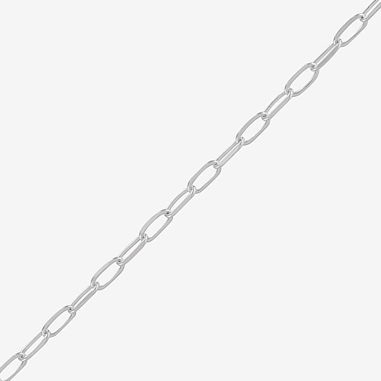 Made in Italy Womens Sterling Silver 7.5 Inch Solid Paperclip Chain Bracelet