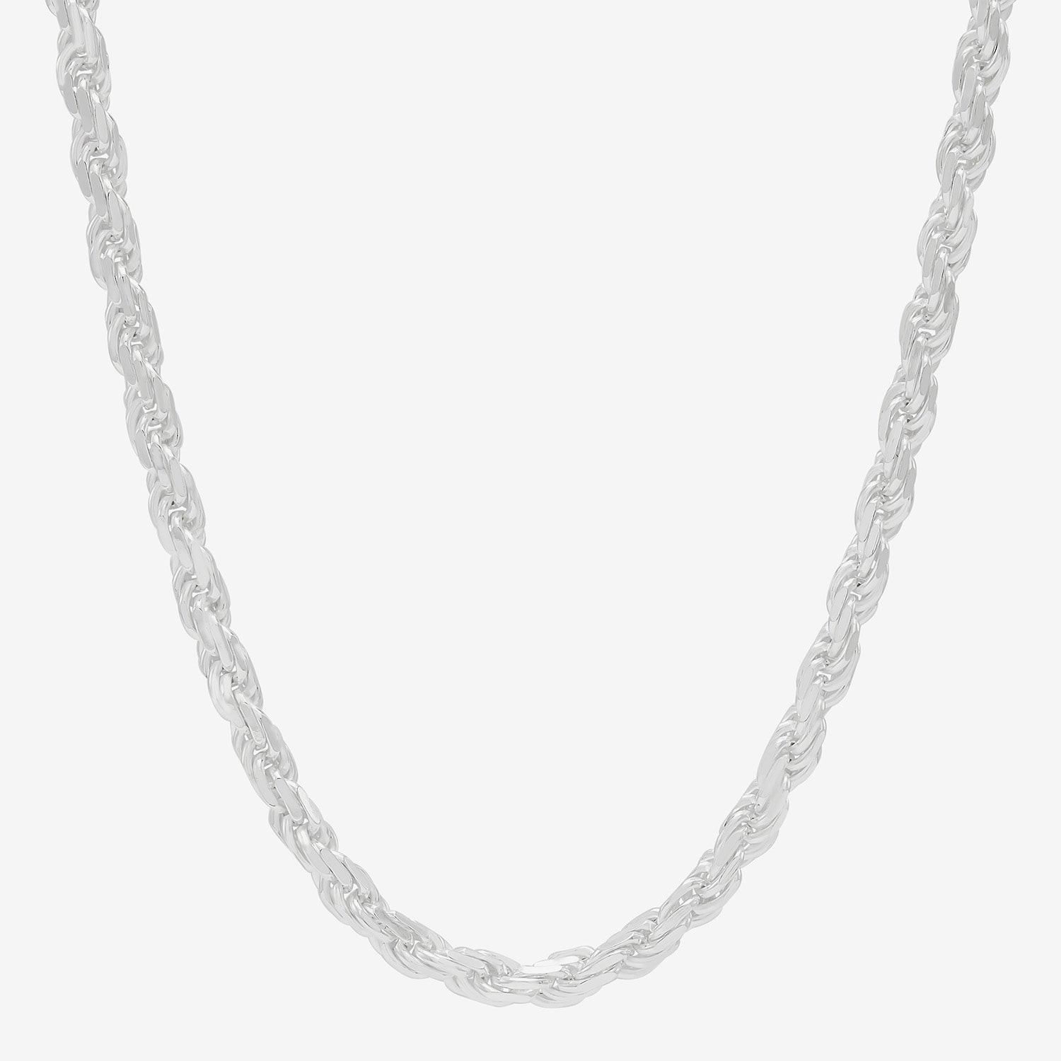 Made in Italy Womens Sterling Silver Inch Rope Chain Necklace