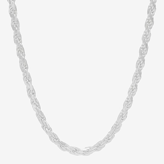 Made in Italy Womens Sterling Silver 18 Inch Rope Chain Necklace