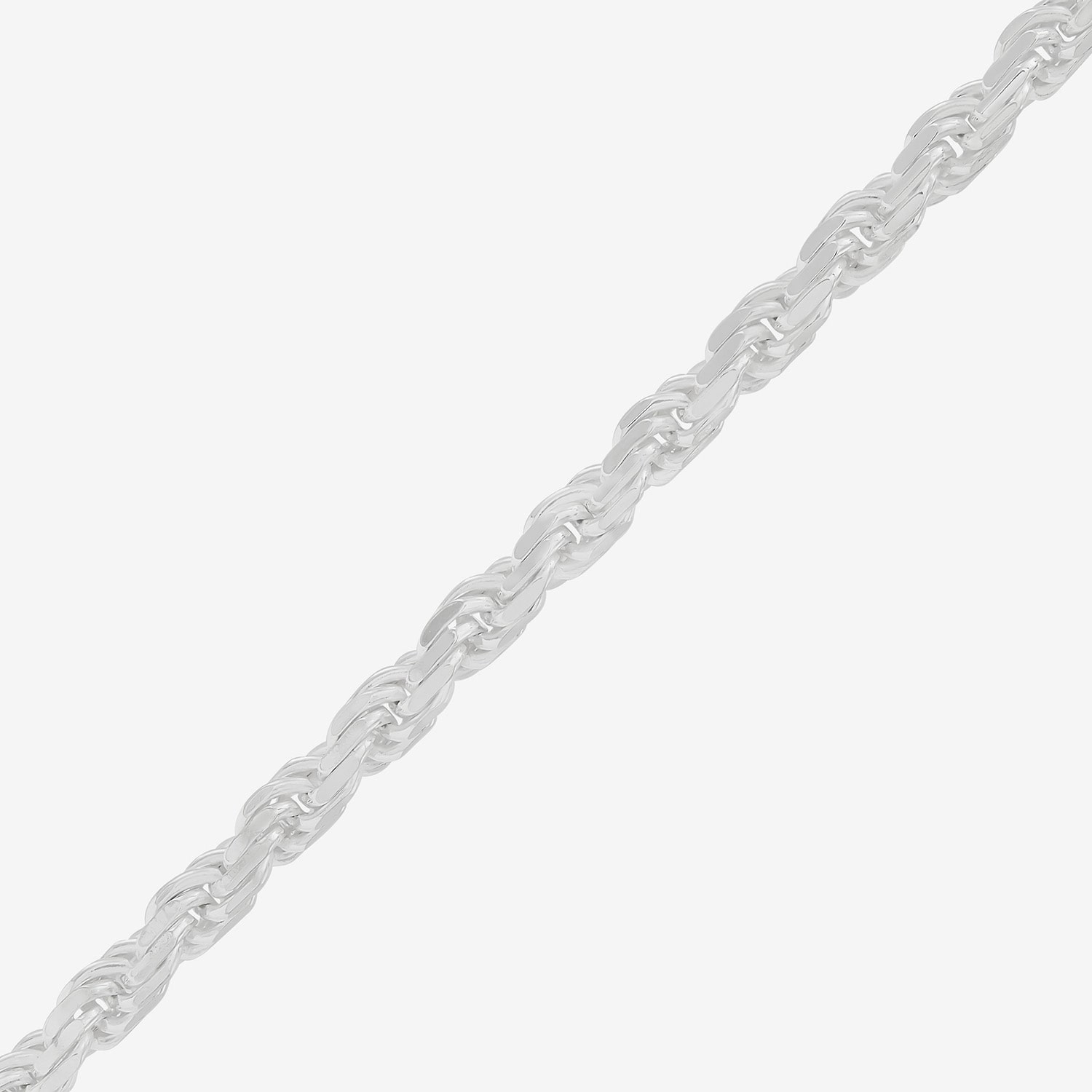 Made in Italy Womens Sterling Silver Inch Rope Chain Necklace