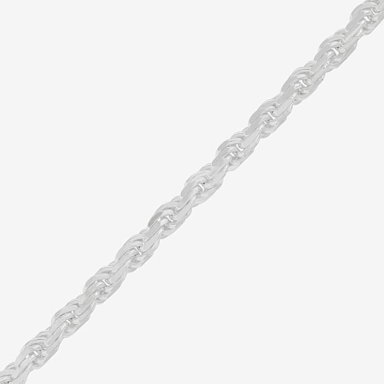 Made in Italy Womens Sterling Silver 18 Inch Rope Chain Necklace