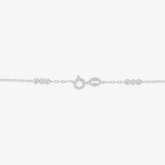 Made in Italy Womens Sterling Silver 9 Inch Solid Cable Heart Chain Bracelet