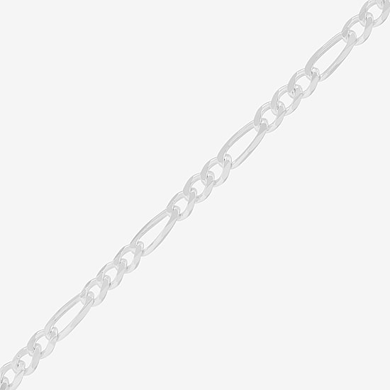 Made in Italy Womens Sterling Silver 24 Inch Figaro Chain Necklace