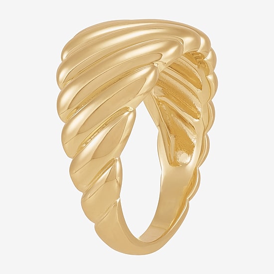 Silver Addiction Womens 11.5MM 14K Gold Over Silver Band
