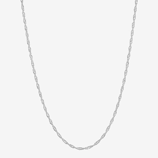 Made in Italy Womens Sterling Silver 18 Inch Singapore Chain Necklace
