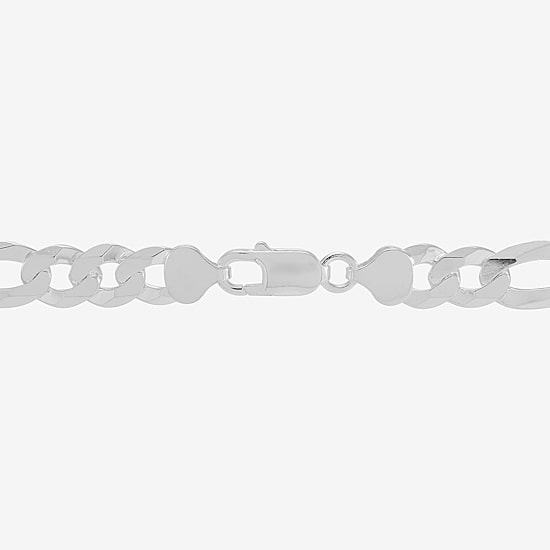 Made in Italy Mens Sterling Silver 9 Inch Solid Figaro Chain Bracelet