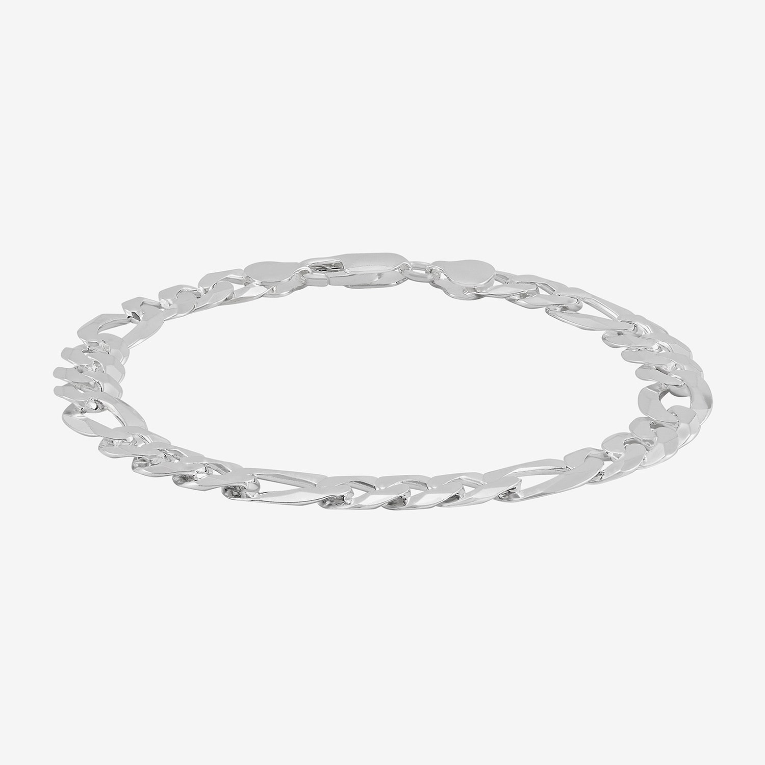 Made in Italy Mens Sterling Silver 9 Inch Solid Figaro Chain Bracelet