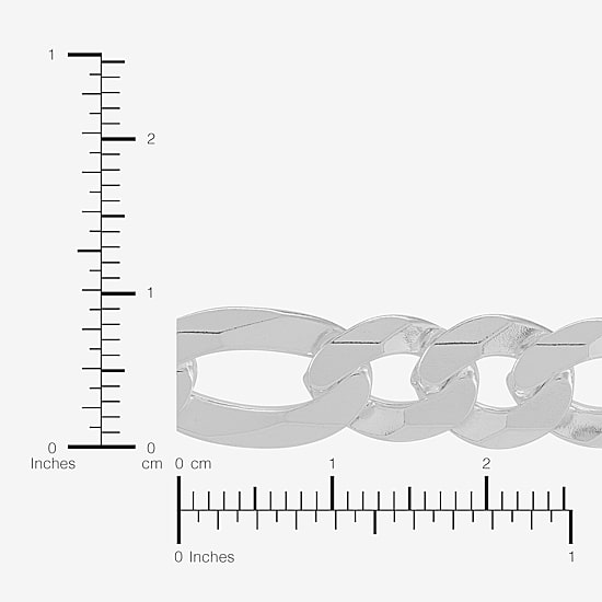 Made in Italy Mens Sterling Silver 9 Inch Solid Figaro Chain Bracelet