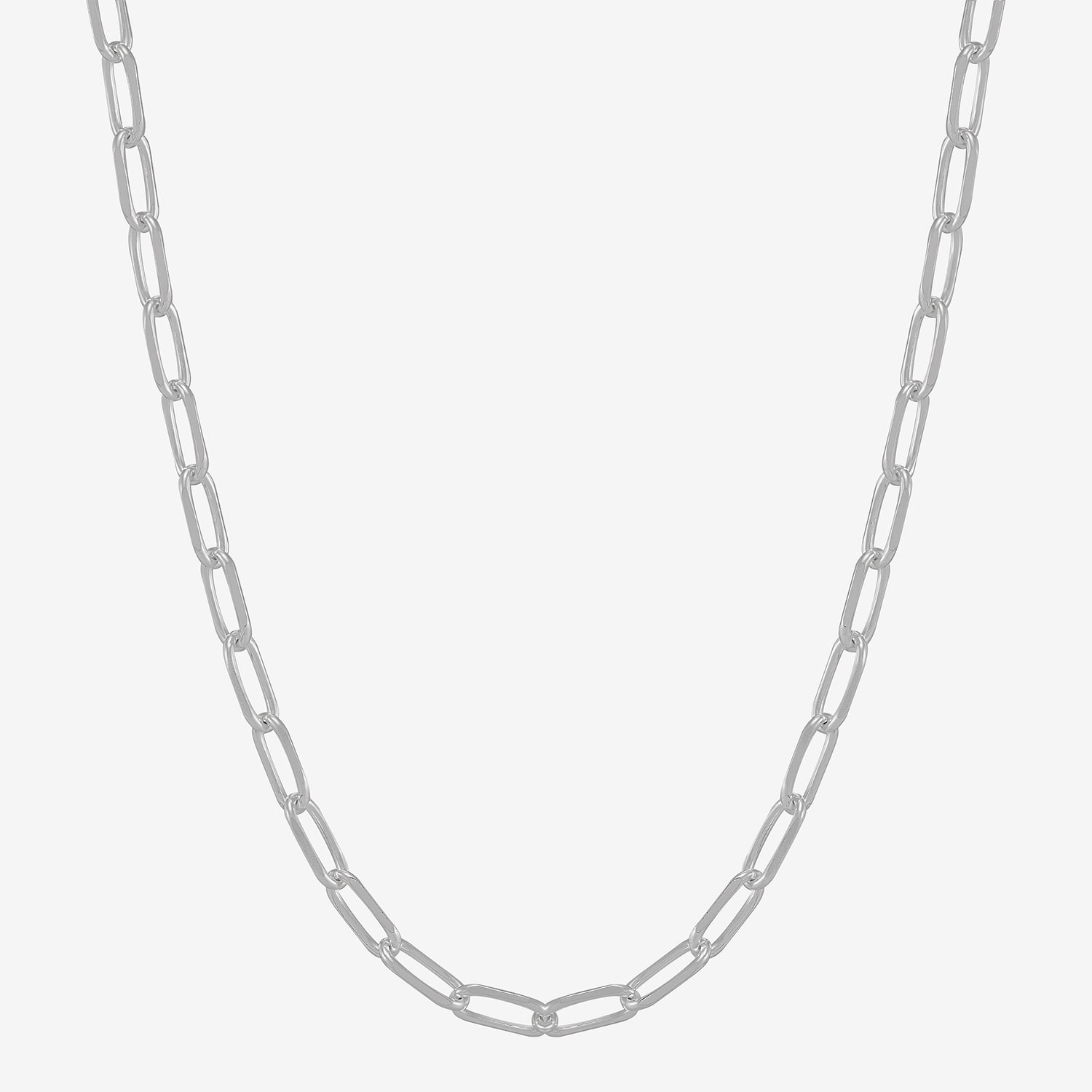 Made in Italy Womens Sterling Silver Inch Link Chain Necklace