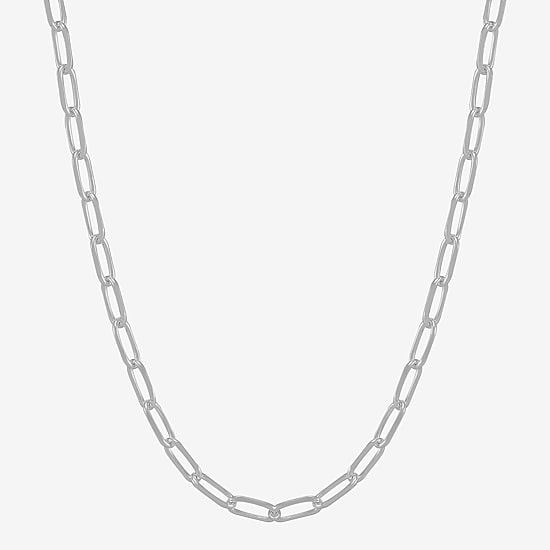 Made in Italy Womens Sterling Silver 18 Inch Link Chain Necklace