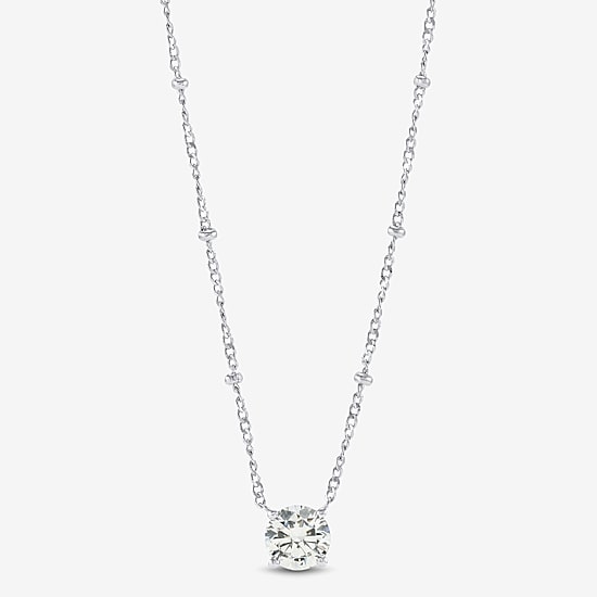 Diamonart Womens Sterling Silver Round 18 Inch Pendant Necklace