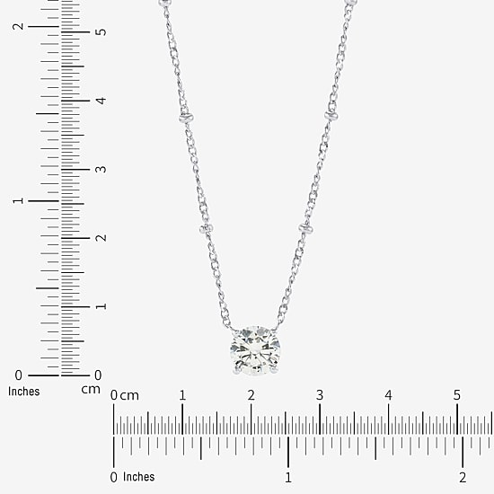 Diamonart Womens Sterling Silver Round 18 Inch Pendant Necklace