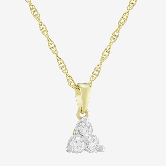 (H-I / Si1) Womens 1/4 CT. T.W. Lab Grown White Diamond 14K Gold Over Silver Round 18 Inch Pendant Necklace