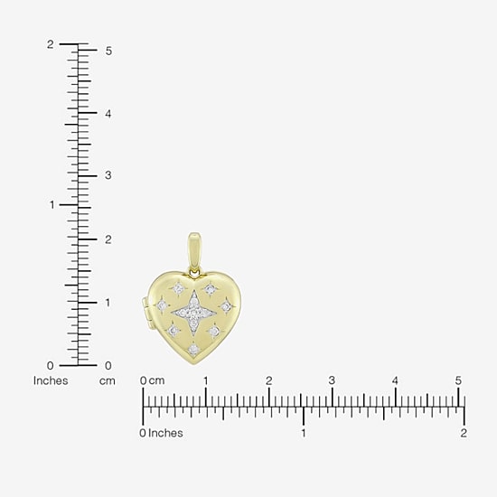 (H-I, Si1) Womens 1/6 CT. T.W. Lab Grown White Diamond 14K Gold Over Silver Heart 18 Inch Pendant Necklace