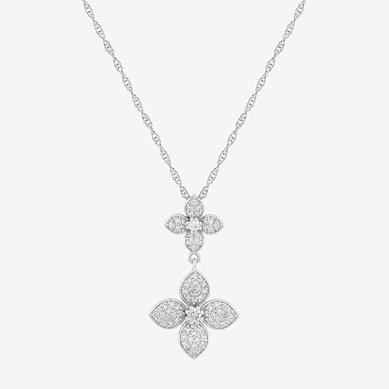 (H-I / Si1) Womens 3/8 CT. T.W. Lab Grown White Diamond Sterling Silver Round 18 Inch Pendant Necklace