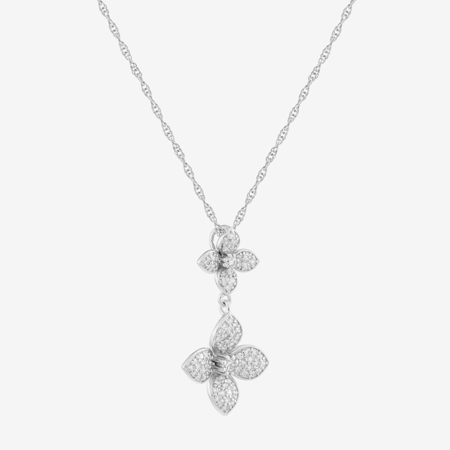 (H-I / Si1) Womens 3/8 CT. T.W. Lab Grown White Diamond Sterling Silver Round 18 Inch Pendant Necklace