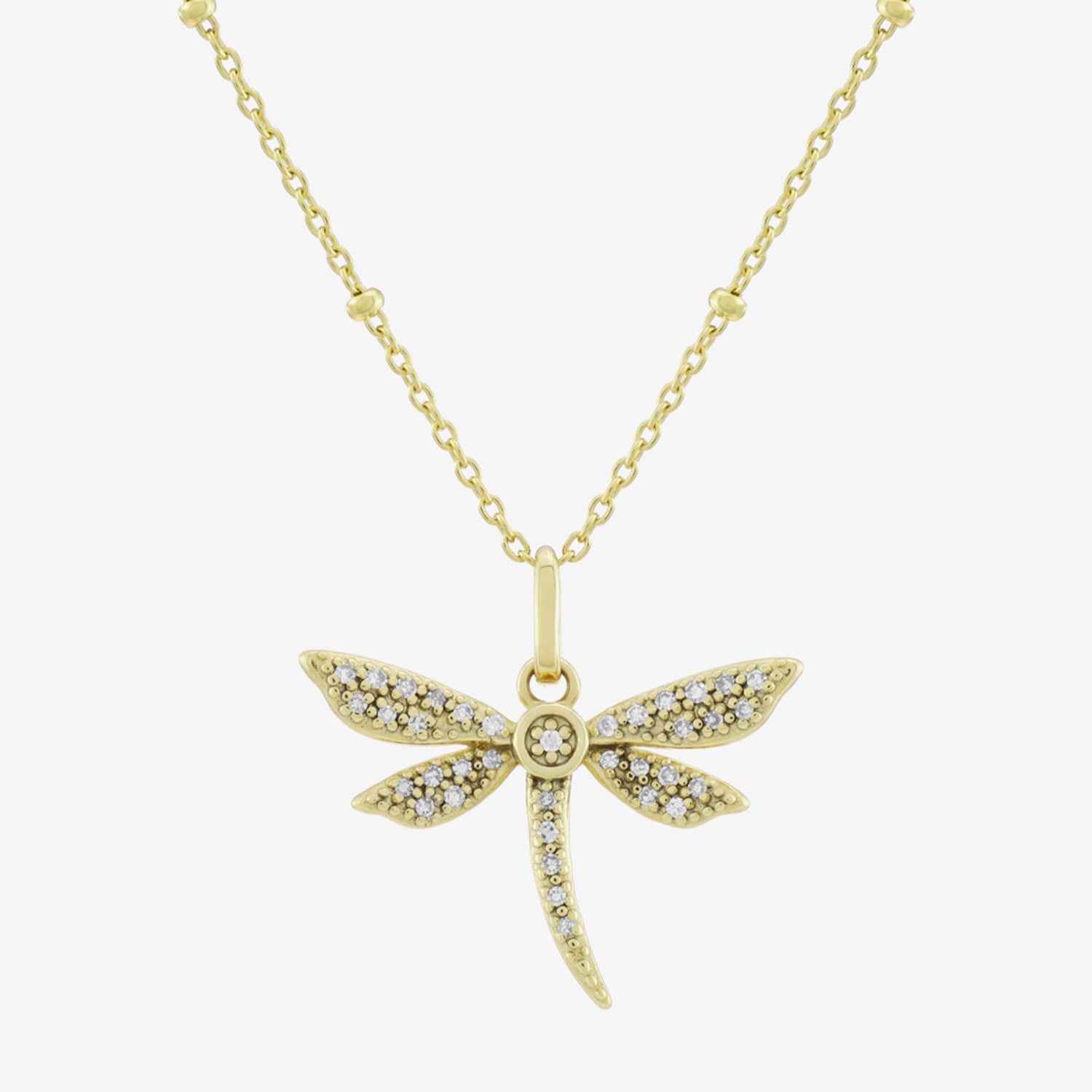 (H-I / Si1) Womens 1/10 CT. T.W. Lab Grown White Diamond 14K Gold Over Silver 18 Inch Pendant Necklace