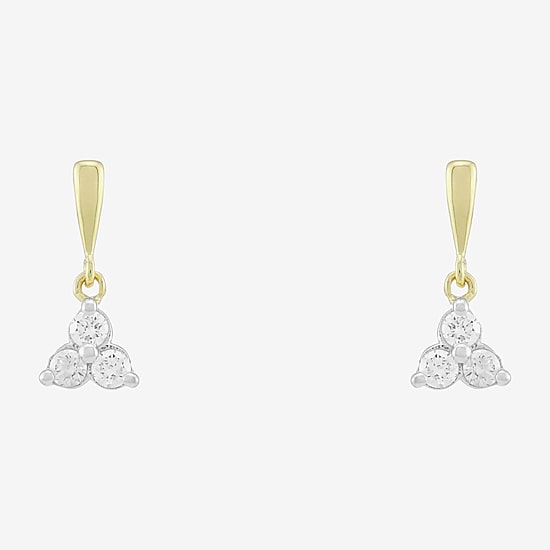 (H-I / Si1) Womens 1/4 CT. T.W. Lab Grown White Diamond 14K Gold Over Silver Drop Earrings