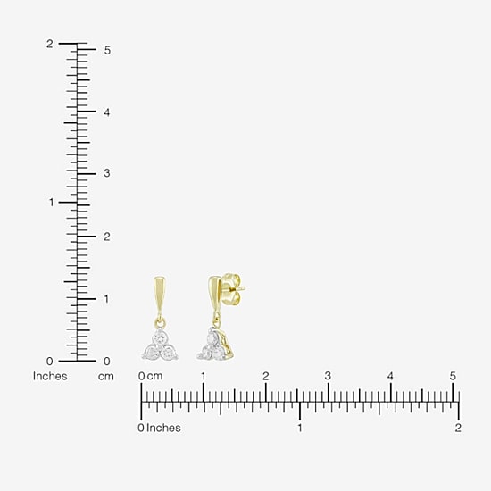(H-I / Si1) Womens 1/4 CT. T.W. Lab Grown White Diamond 14K Gold Over Silver Drop Earrings