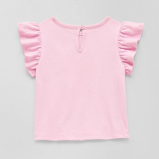 Okie Dokie Baby Girls Round Neck Short Sleeve Regular Fit Graphic T-Shirt