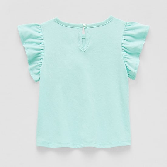 Okie Dokie Baby Girls Round Neck Short Sleeve Regular Fit Graphic T-Shirt