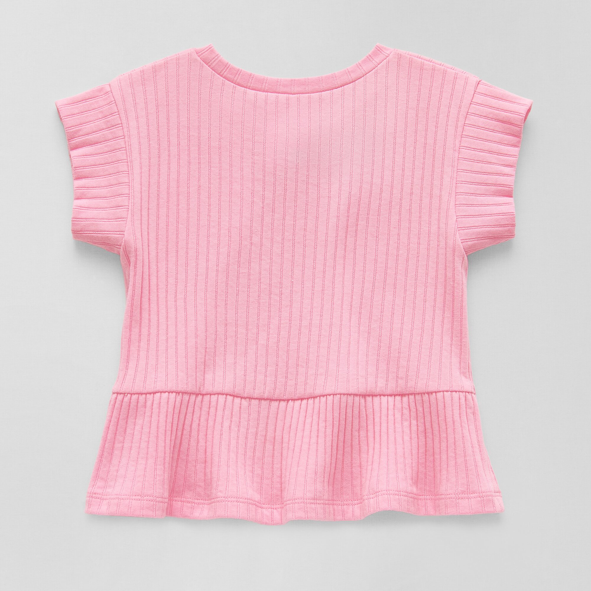 Okie Dokie Toddler & Little Girls Round Neck Short Sleeve Peplum Top