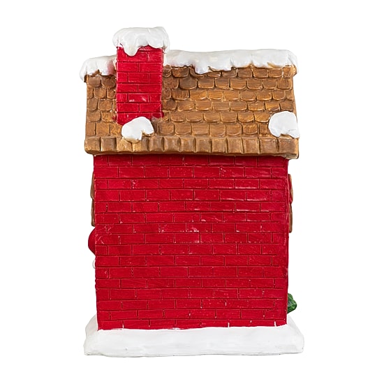 16'' Red LED Lighted House with Santa Musical Christmas Tabletop Figurine