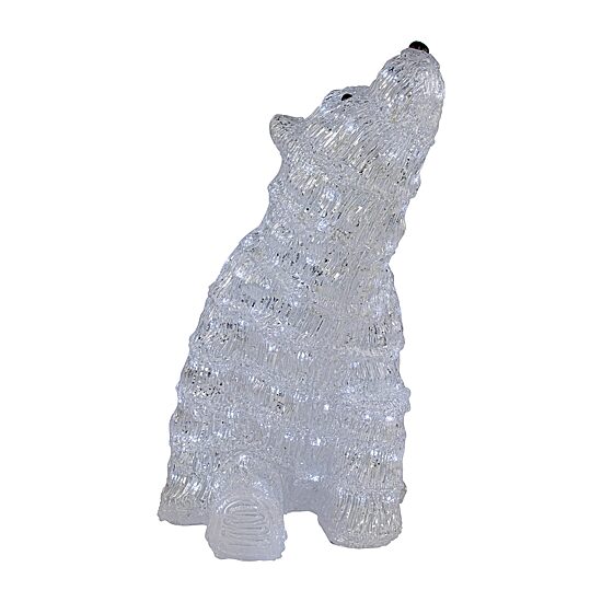 18.5'' Lighted Commercial Grade Acrylic Polar Bear Christmas Display Decoration