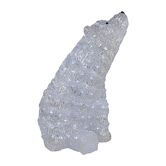 18.5'' Lighted Commercial Grade Acrylic Polar Bear Christmas Display Decoration
