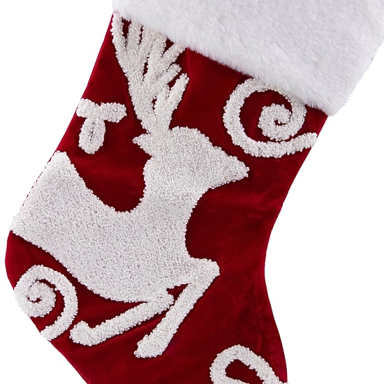 Northlight 20" Reindeer And Snowflake Embroidered Christmas Stocking