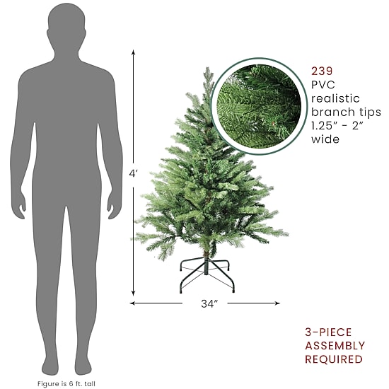 Northlight 4ft Mixed Eden Pine 4 Foot Pine Christmas Tree